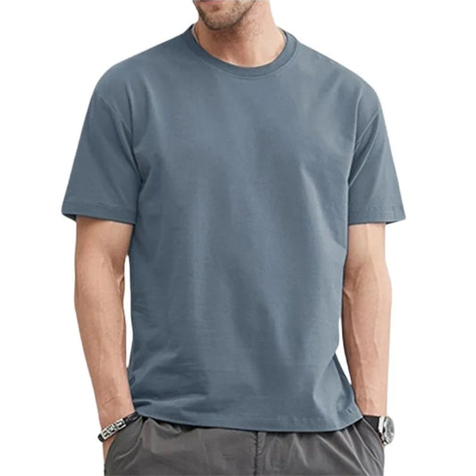 T Shirt For Men Summer Cotton Tops Solid Colors Blank